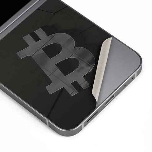 Bitcoin Textured Logo Galaxy Z Flip6 Skin